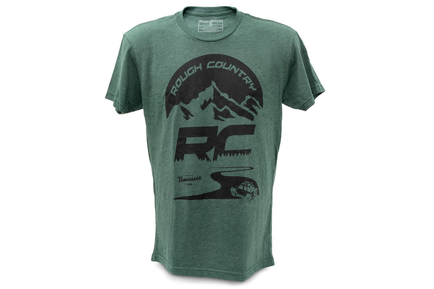 Rough Country T-Shirt - RC Mountains - Forest Green - XL - 84094XL