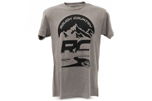 Rough Country T-Shirt - RC Mountains - Warm Gray - 2XL - 840952XL
