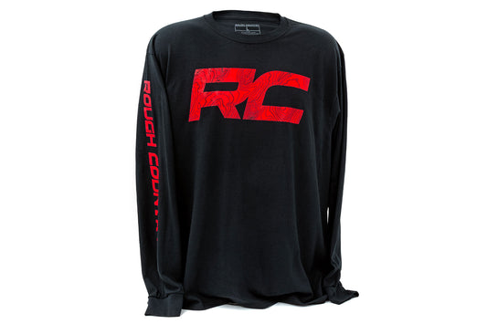 Rough Country Long Sleeve - RC Tread Sleeve - Black - LG - 84099LG