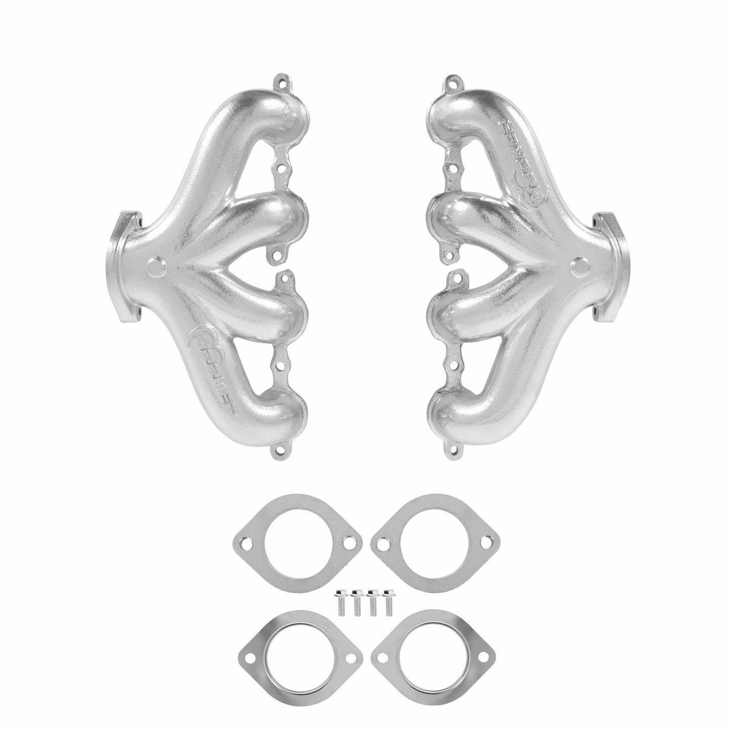 LS Swap Exhaust Manifolds -Center Dump-Silver Ceramic-Multi-Fit-2.50-8504-1HKR
