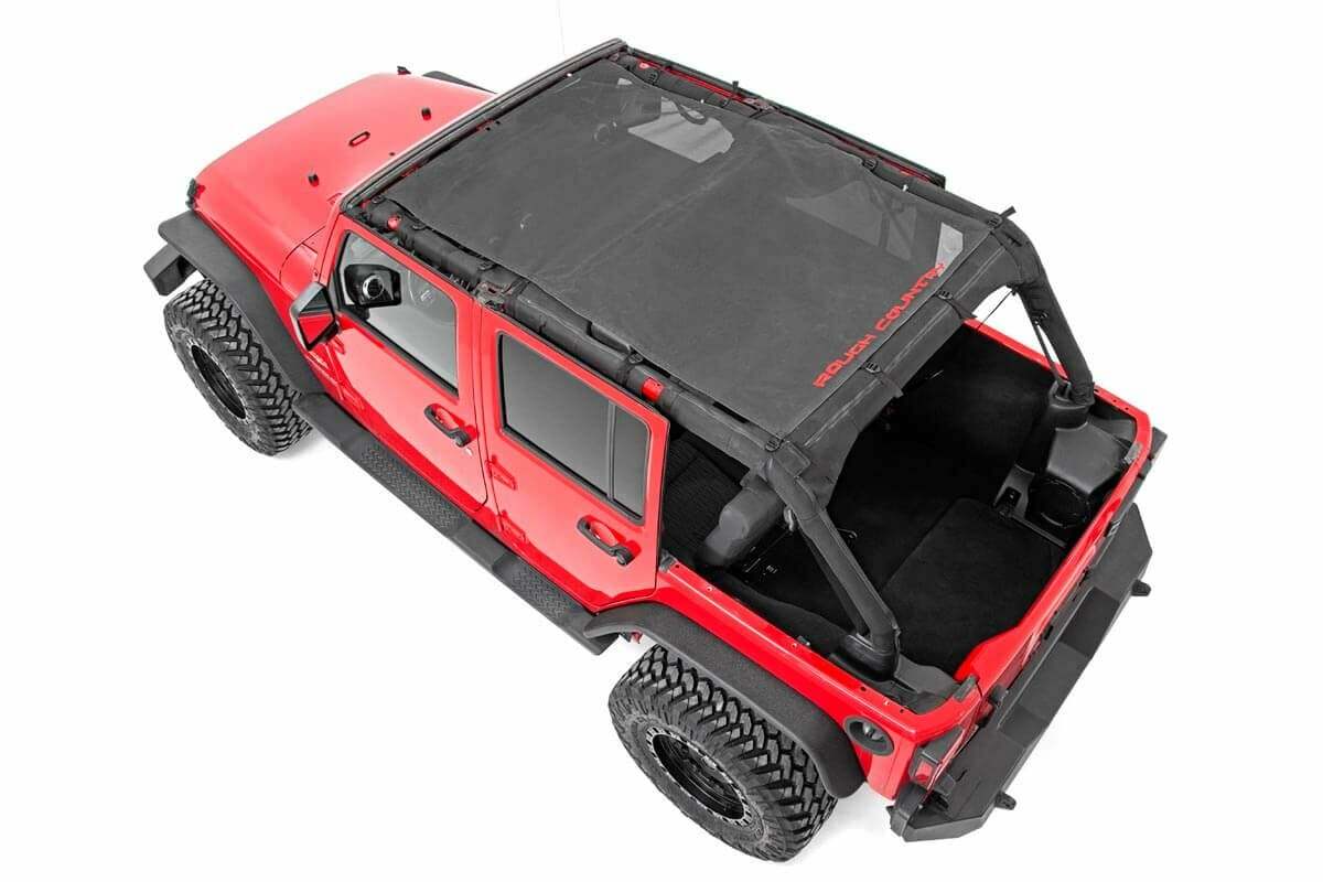Fits Jeep Wrangler Unlimited 2&4WD (2007-2018) Mesh Bikini Top Plus; Black 85110