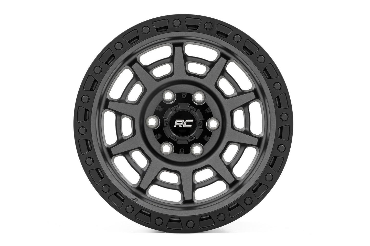 Rough Country 85 Series Wheel Beadlock Gray/Black 17x9 5x5 -12mm 85170918A