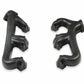 Fits Small Block Chevy, Raised D-Port, 2.5", Black, Exhaust Manifold 8527-3HKR