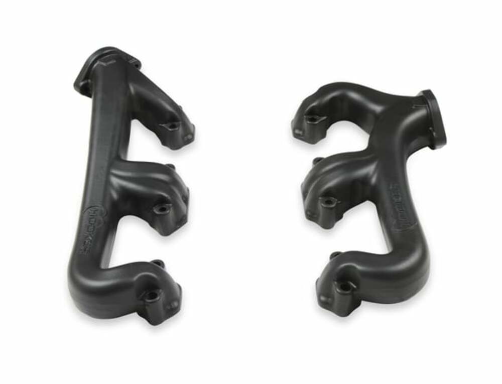 Fits Small Block Chevy, Raised D-Port, 2.5", Black, Exhaust Manifold 8527-3HKR