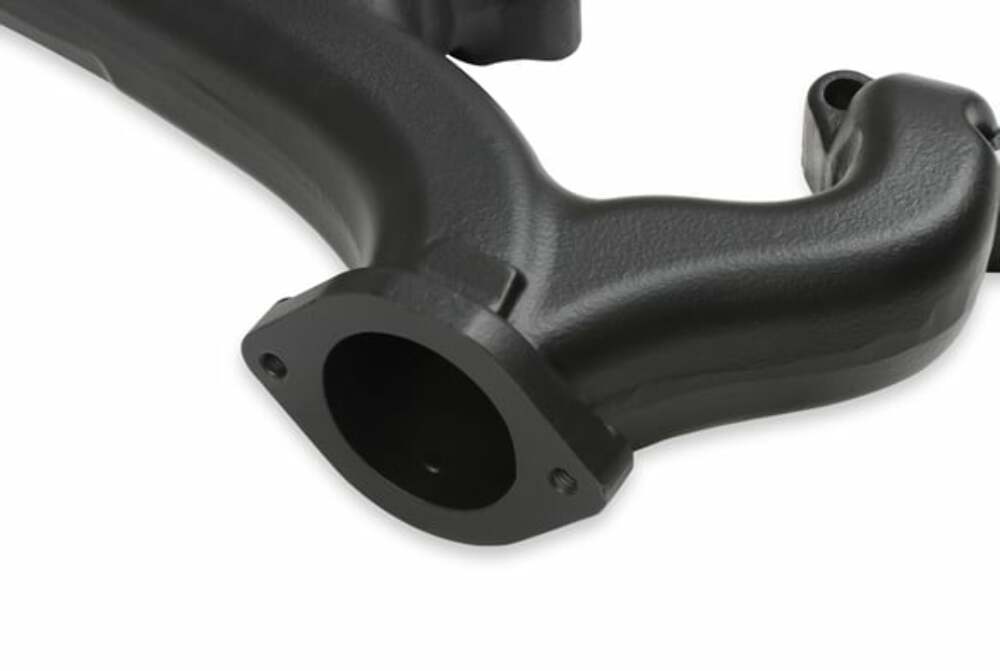 Fits Small Block Chevy, Raised D-Port, 2.5", Black, Exhaust Manifold 8527-3HKR