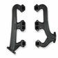 Fits Small Block Chevy, Raised D-Port, 2.5", Black, Exhaust Manifold 8527-3HKR