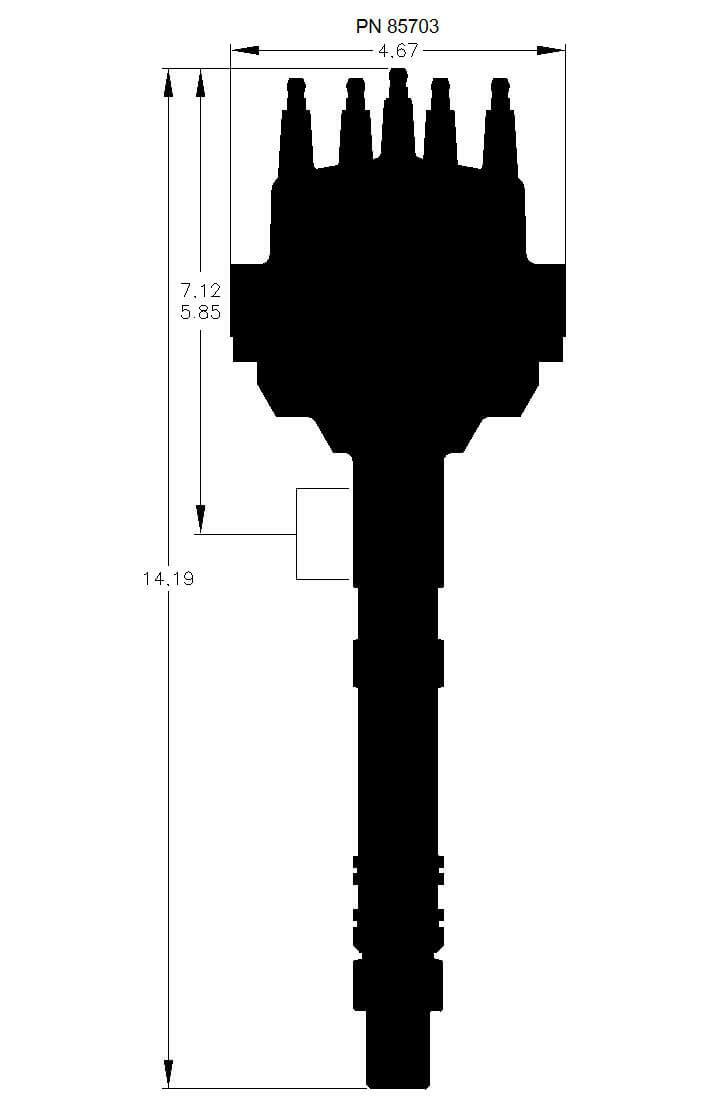 MSD Black Small Diameter Chevy V8 Pro-Billet Distributor - 85703