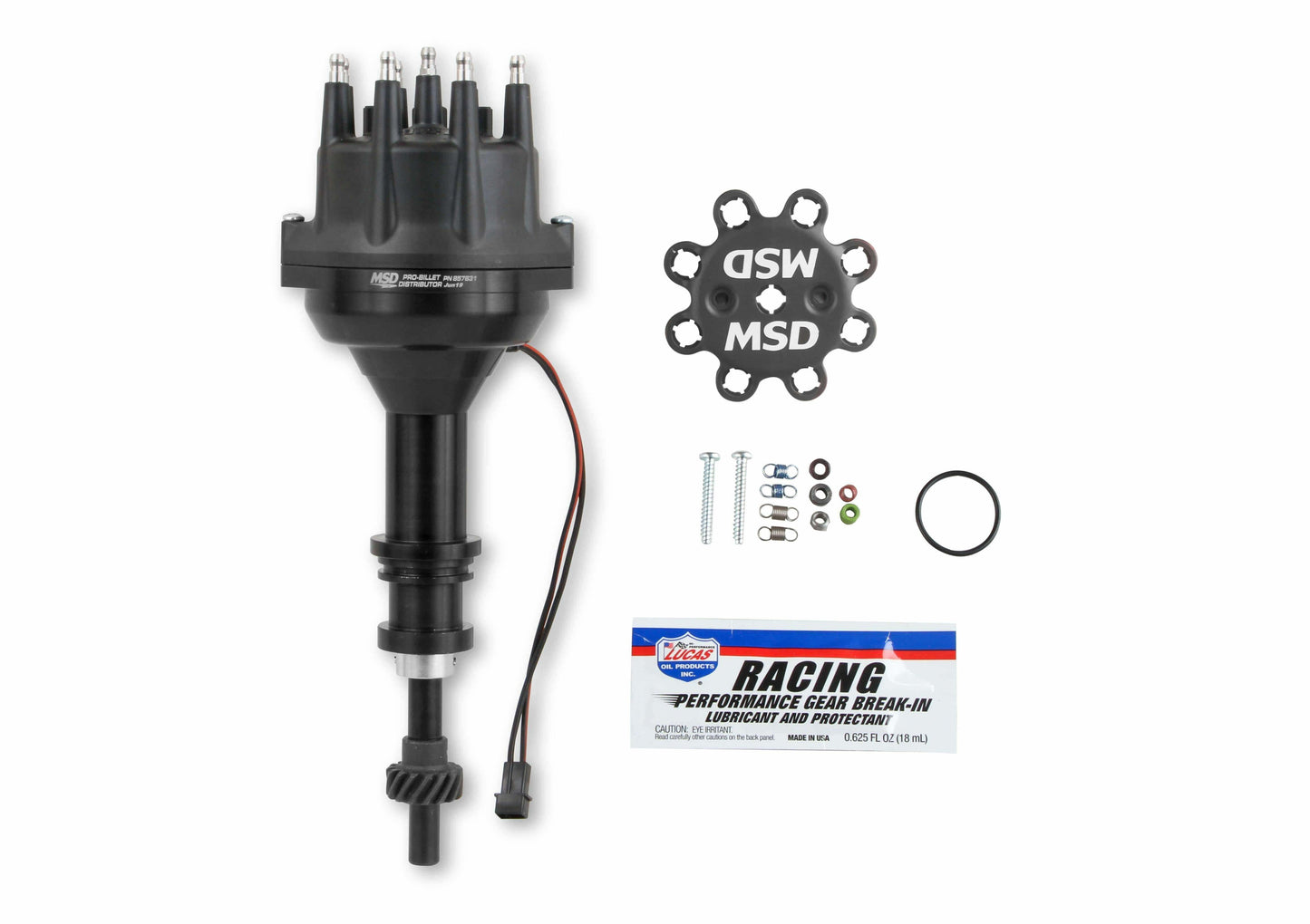 Black Distributor, Ford 351W, Pro-Billet w/Steel Gear - 857831