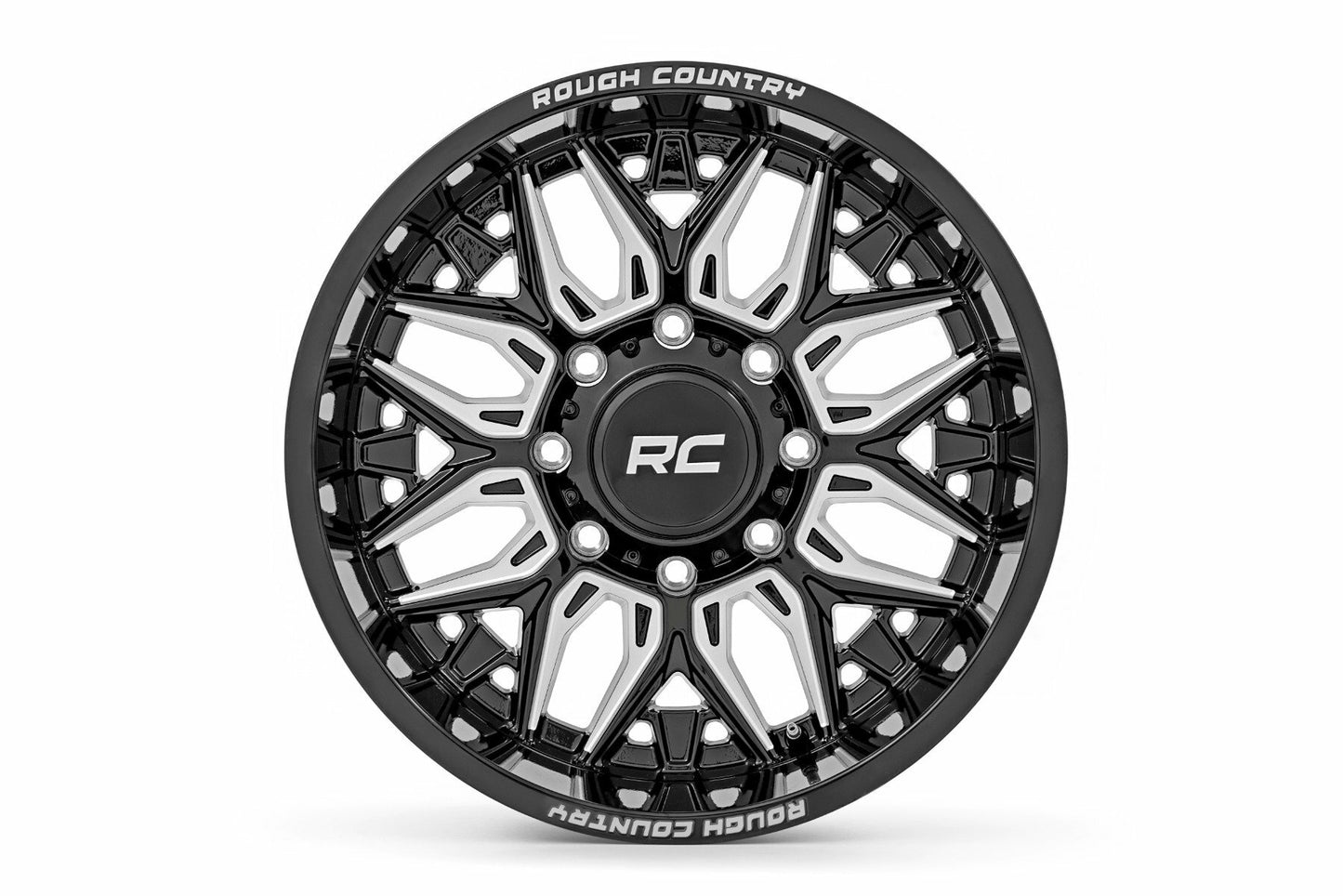 Rough Country 86 Series Wheel; One-Piece; Black; 20x10; 6x5.5; -18mm 86201812