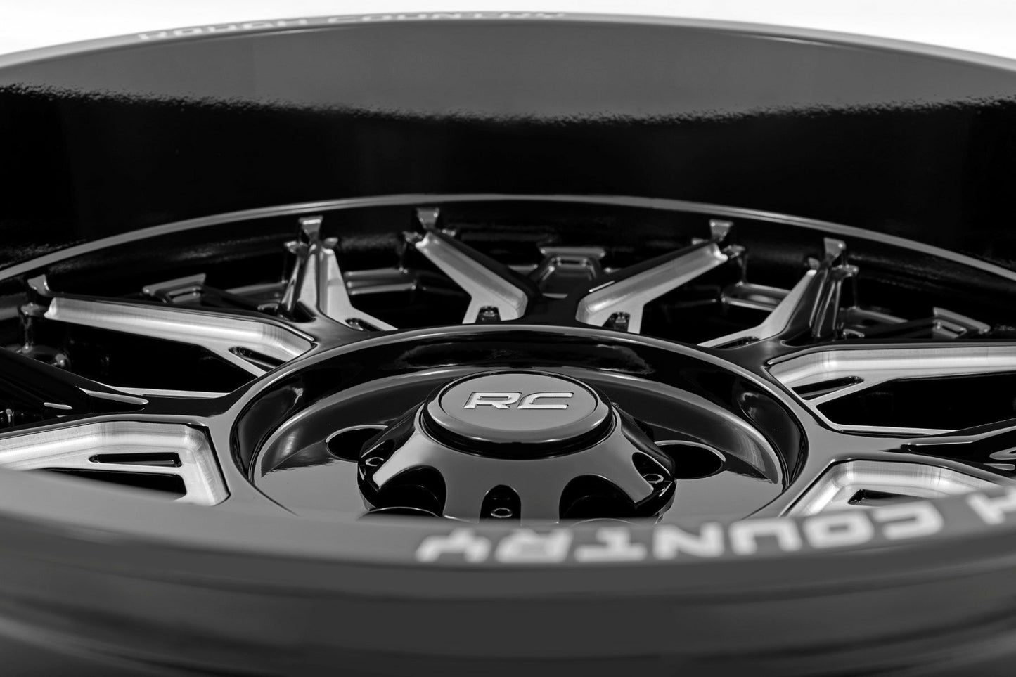Rough Country 86 Series Wheel; One-Piece; Black; 20x10; 6x5.5; -18mm 86201812