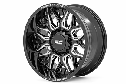 Rough Country 86 Series Wheel; One-Piece; Black; 20x10; 6x5.5; -18mm 86201812