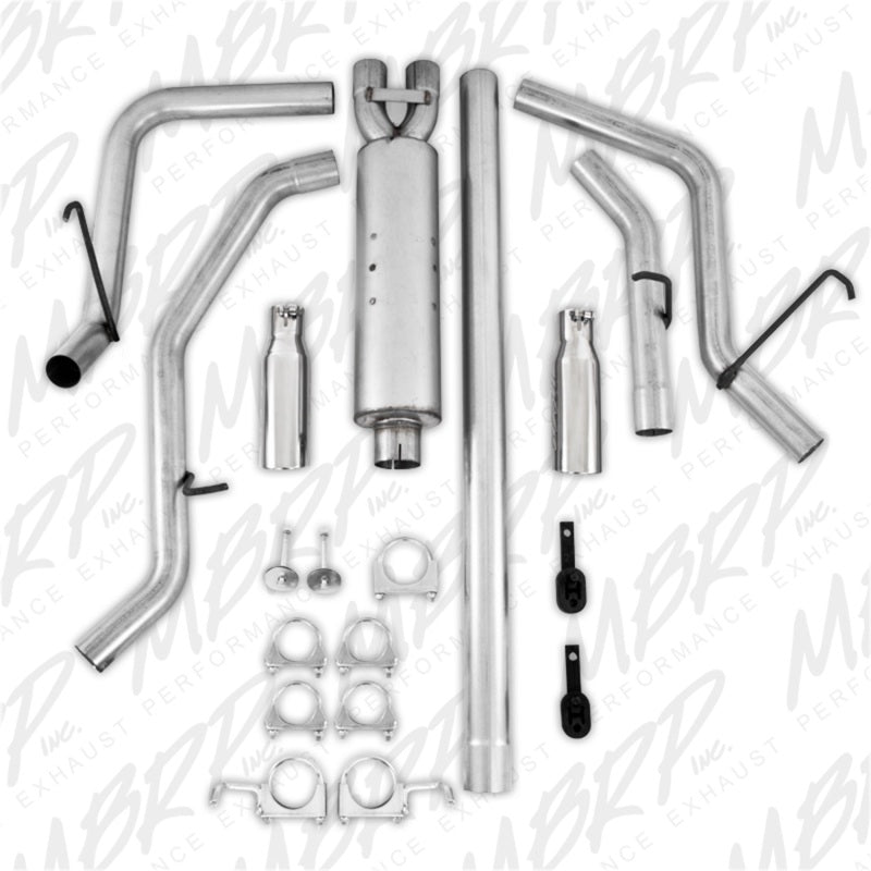 Fits 2006 Dodge Ram 1500 2 1/2in. Cat Back; Dual Split Side; AL - S5128AL - Cat Back Exhaust Car Part People