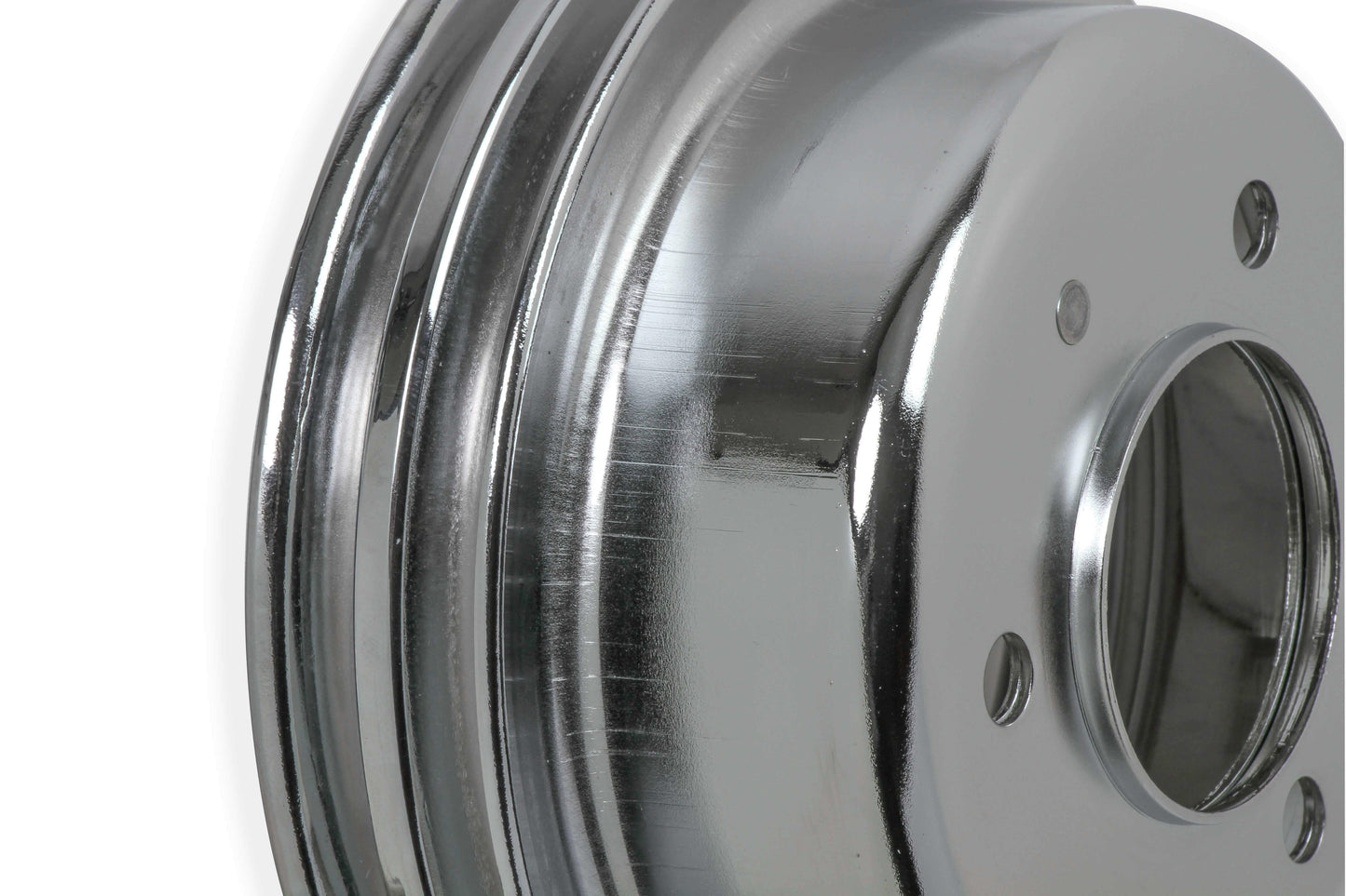 Mr. Gasket Chrome Crankshaft Pulley - Double Groove - 8830MRG