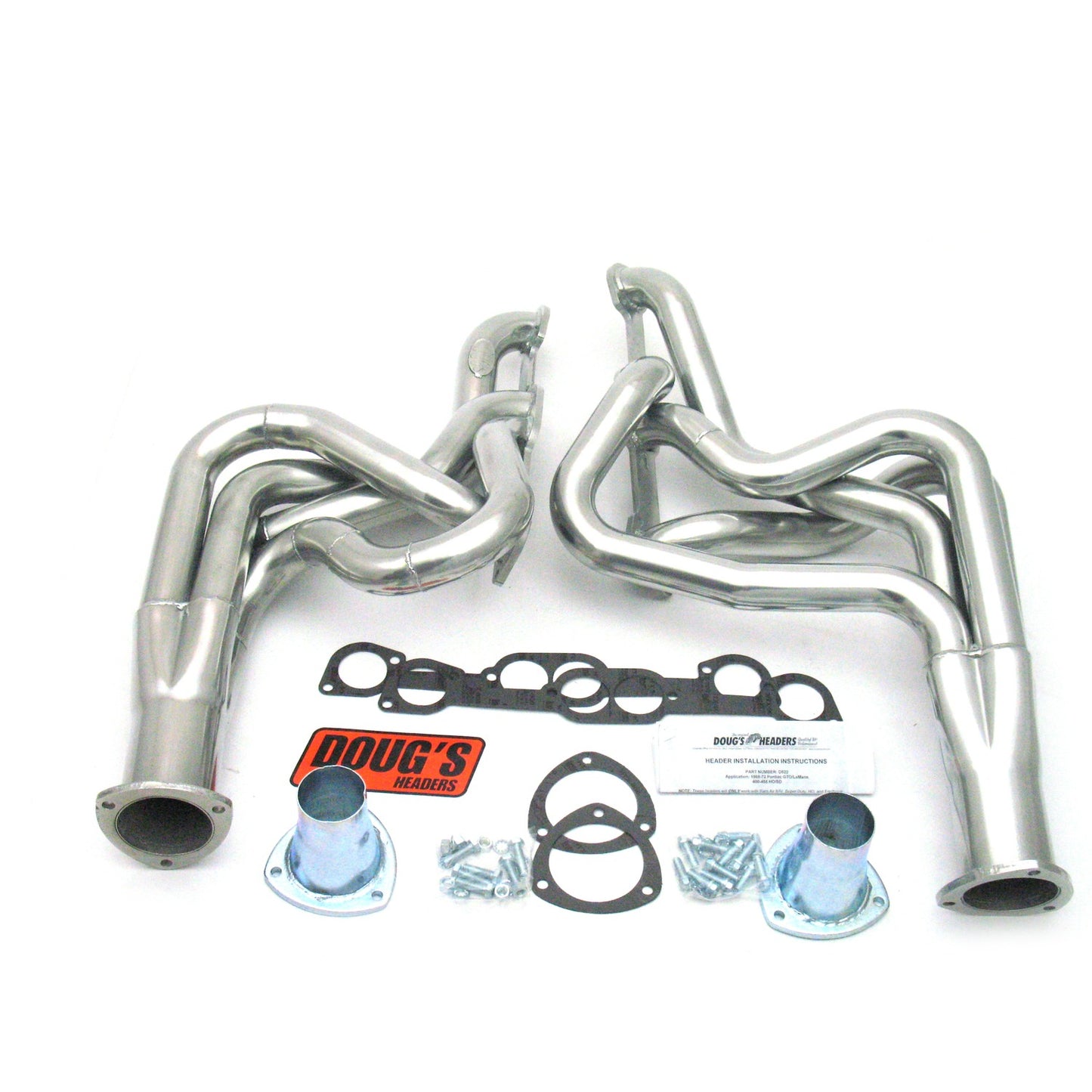 Long Tube Headers for 68-72 Pontiac 326-455 2in Primary Ceramic Coated D522