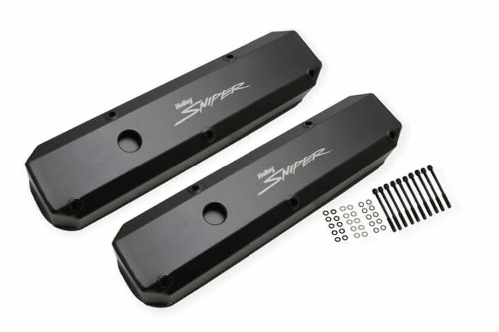Sniper Fabricated Aluminum Valve Cover - Chrysler Small Block - Black - 890003B