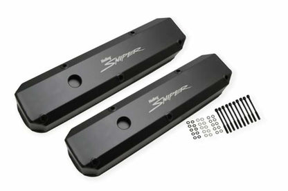 Sniper Fabricated Aluminum Valve Cover - Chrysler Small Block - Black - 890003B