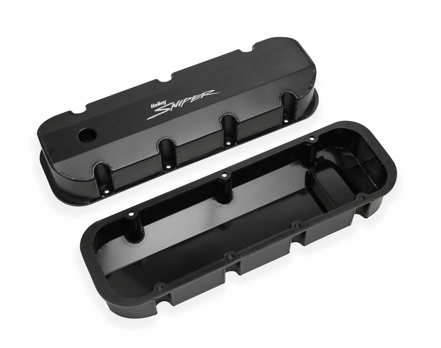 Sniper Alloy Valve Cover w/Baffle for 65-00 Chevy BigBlock 396-454 Black 890004B