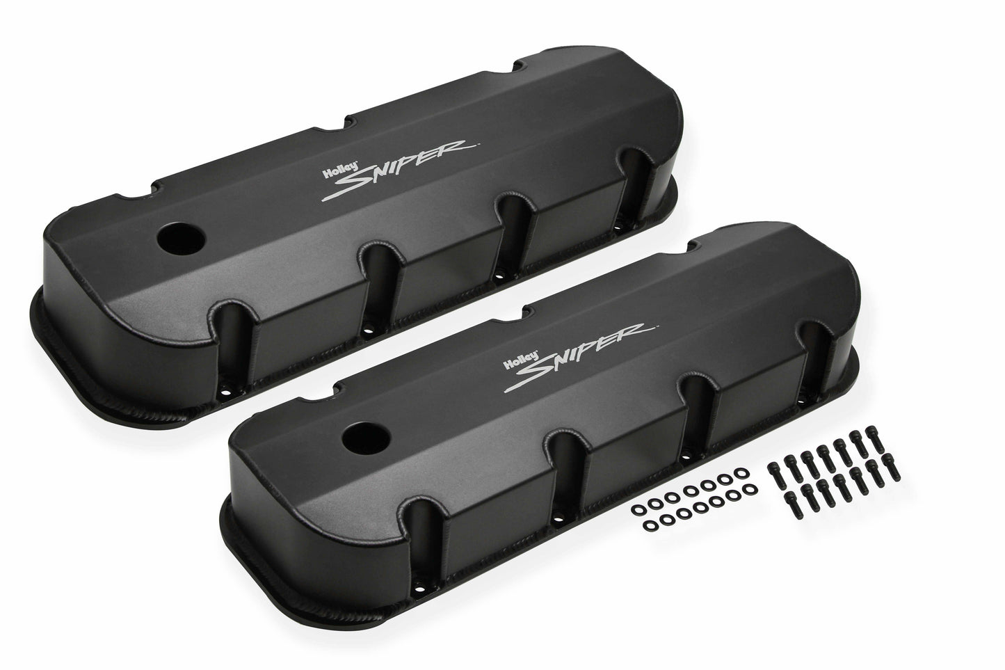 Sniper Alloy Valve Cover w/Baffle for 65-00 Chevy BigBlock 396-454 Black 890004B