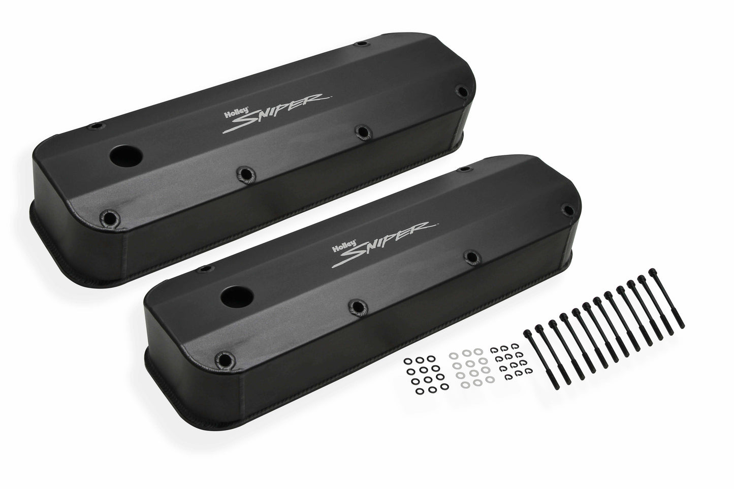 Sniper Fabricated Aluminum Valve Cover - Ford Big Block - Black Finish - 890007B