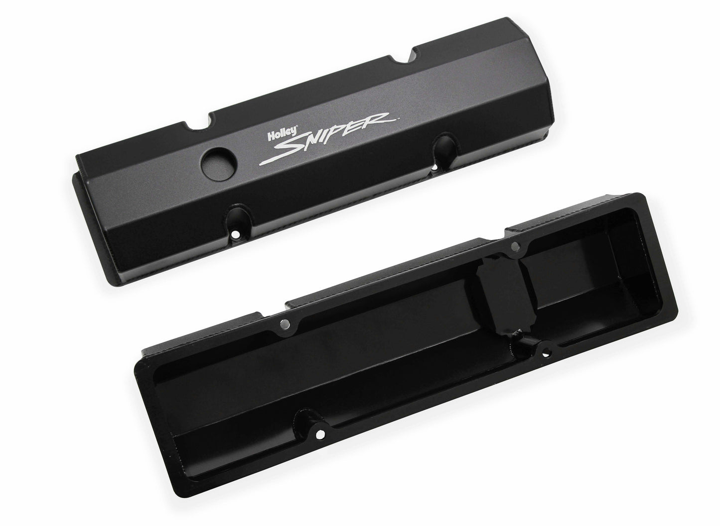 Sniper Fabricated Aluminum Valve Cover - Chevy Small Block - Black - 890010B