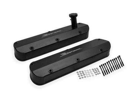 Sniper Fabricated Aluminum Valve Cover - Ford Small Block - Black Finish 890013B