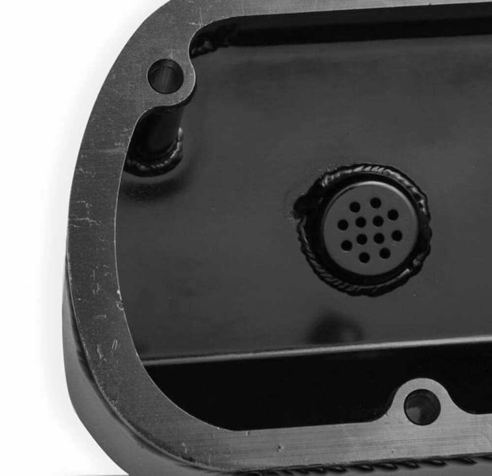 Sniper Fabricated Aluminum Valve Cover - Ford Small Block - Black Finish 890013B