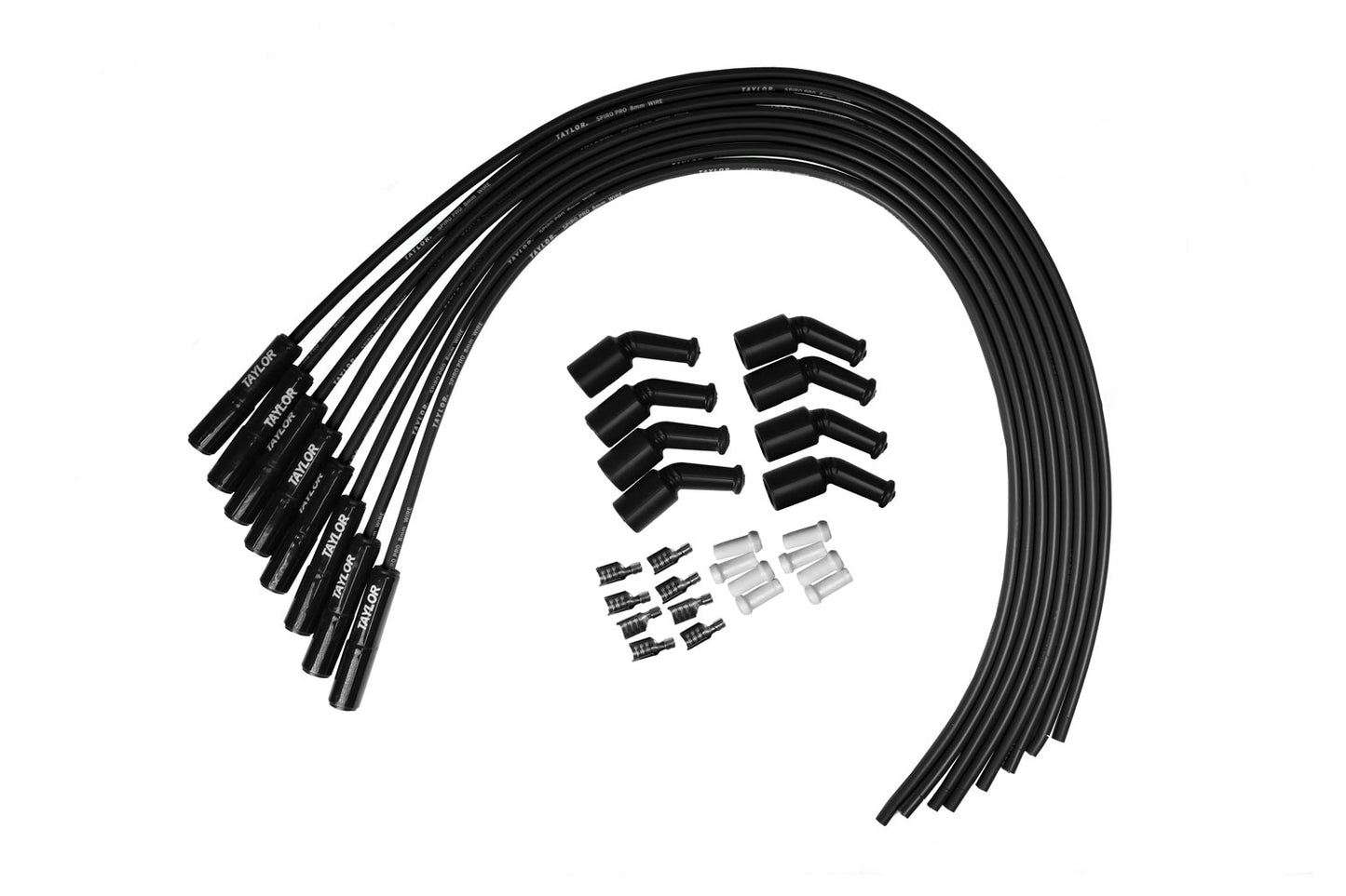 Spark Plug Wire Set Universal Silicone Spiro Pro 8mm 180? 350 ohm/ft 75065-B