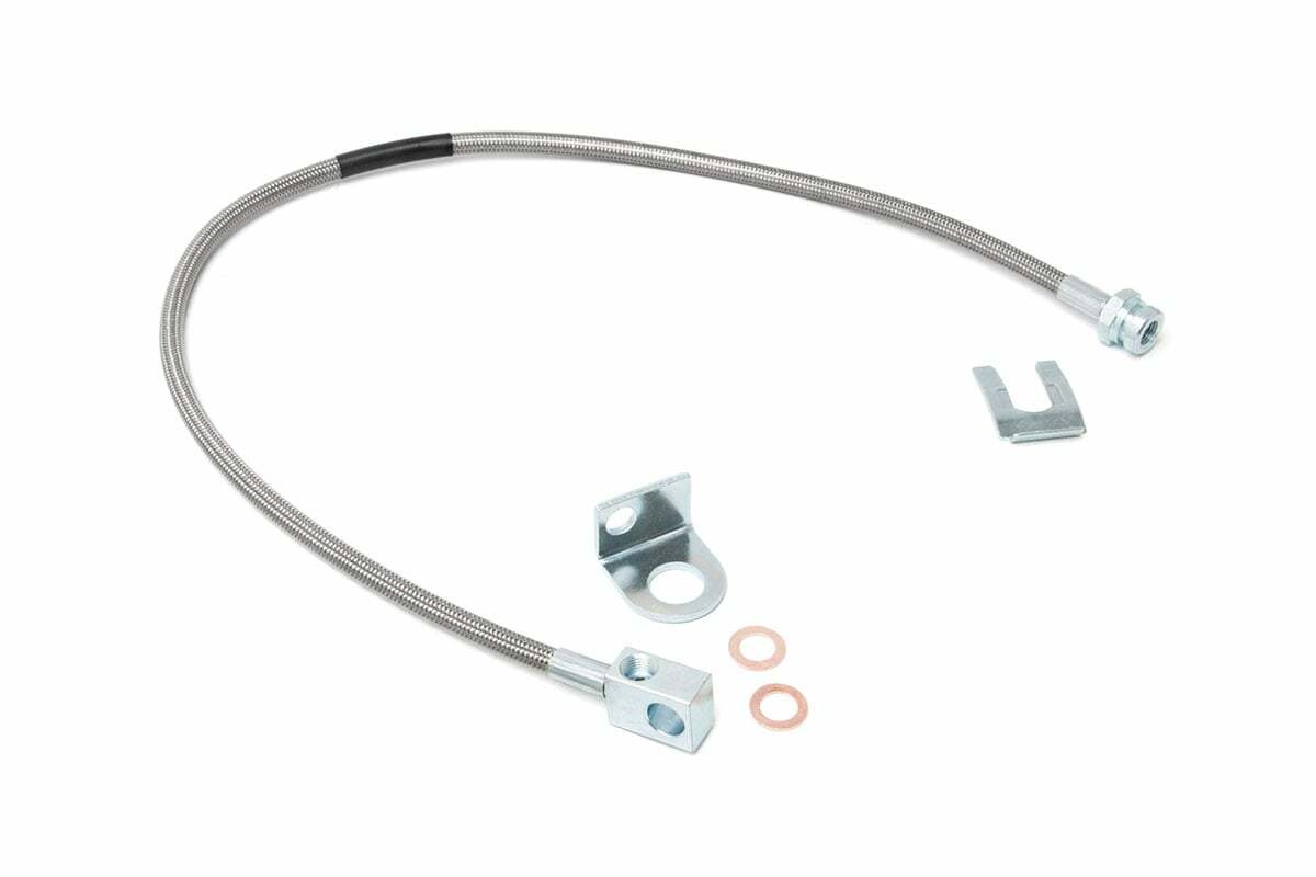 Fits Jeep Cherokee XJ/Wrangler TJ Brake Line; Rear; 4-6" Lift; 89703