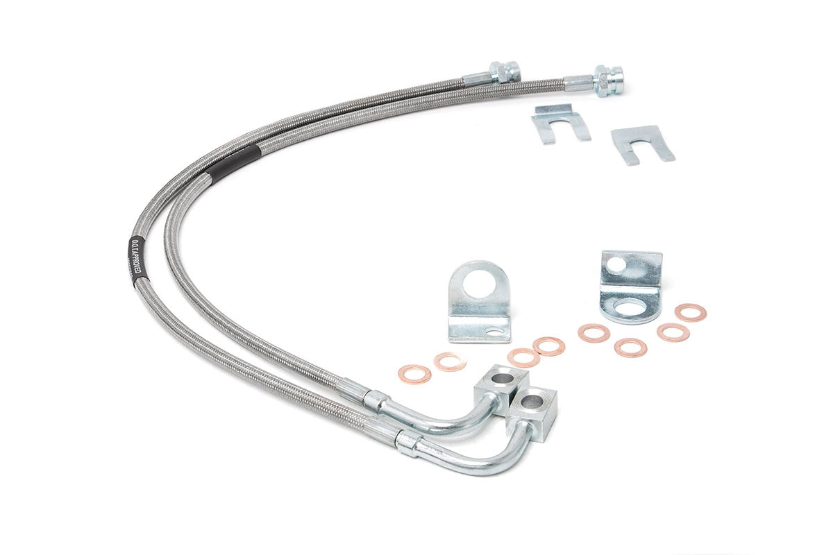 Fits Jeep Wrangler JK (07-18) Brake Lines; S/S; Rear; 4-6" Lift; 89708