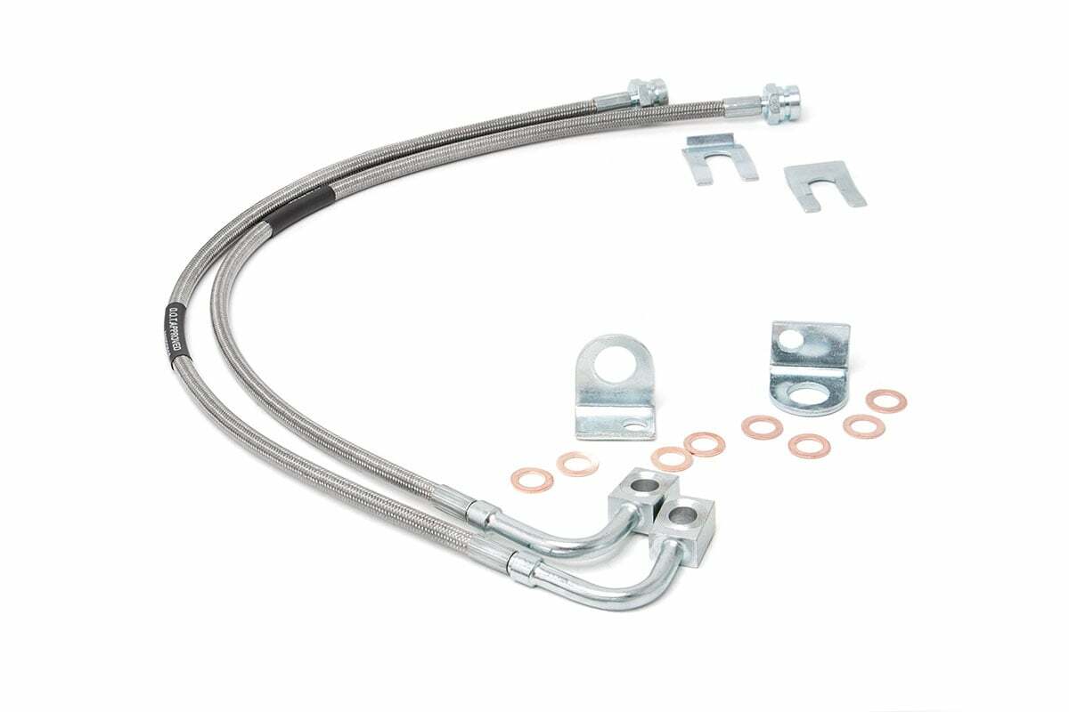 Fits Jeep Wrangler JK (07-18) Brake Lines; S/S; Rear; 4-6" Lift; 89708