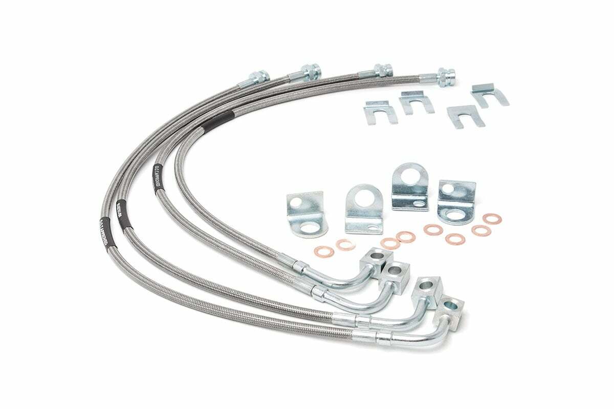Fits Jeep Wrangler JK (07-18) Brake Lines; S/S; FR & RR; 4-6" Lift; 89716
