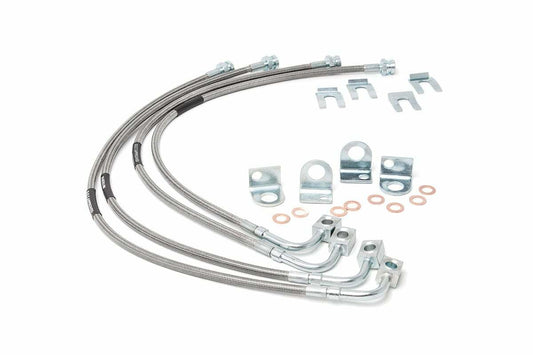 Fits Jeep Wrangler JK (07-18) Brake Lines; S/S; FR & RR; 4-6" Lift; 89716