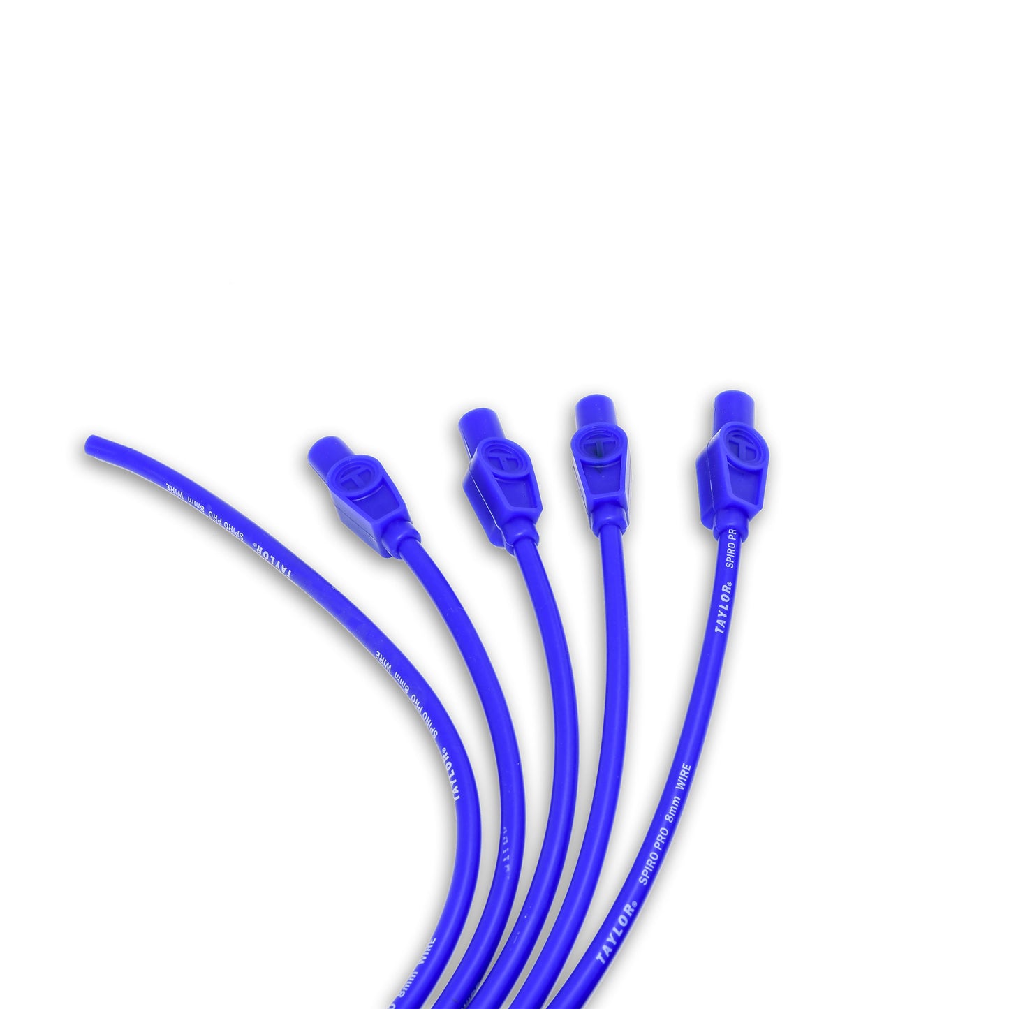 Spark Plug Wire Set Universal 8mm Silicone Spiro Pro 180? 350 ohm/ft Blue 73635