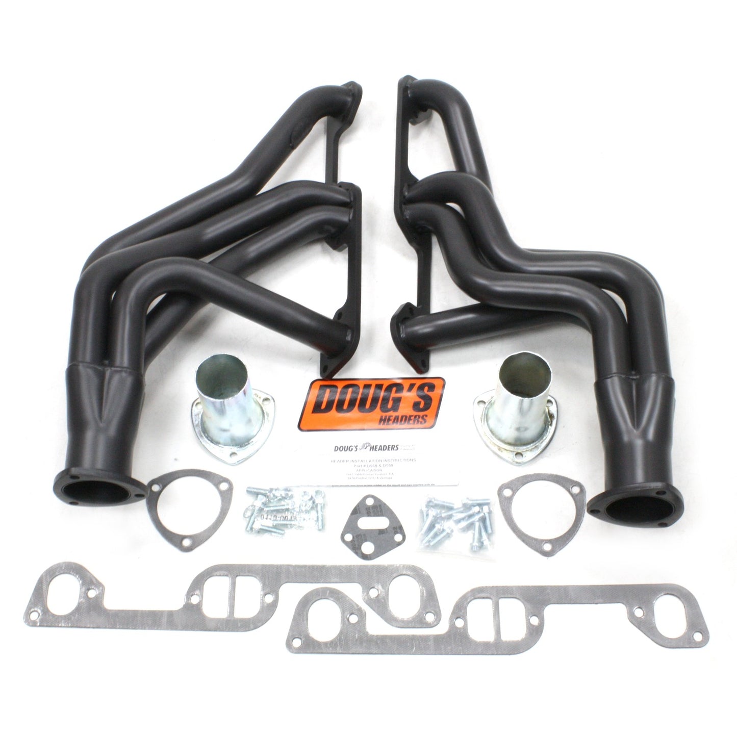 Long Tube Headers for 67-69 Firebird 326-455 1-3/4in Primary Black Coated D569-B