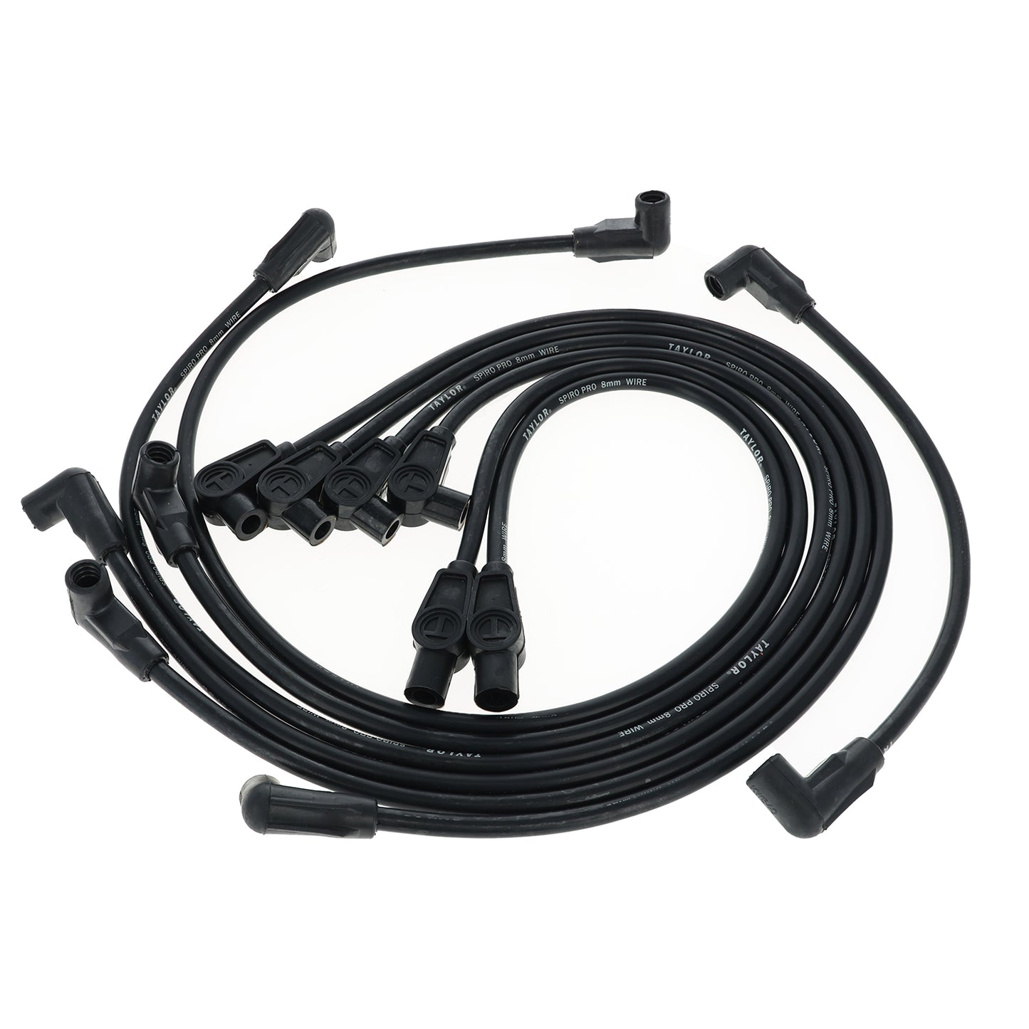 Spark Plug Wire Set Universal 8mm Silicone Spiro Pro 350 ohm/ft Black 74032