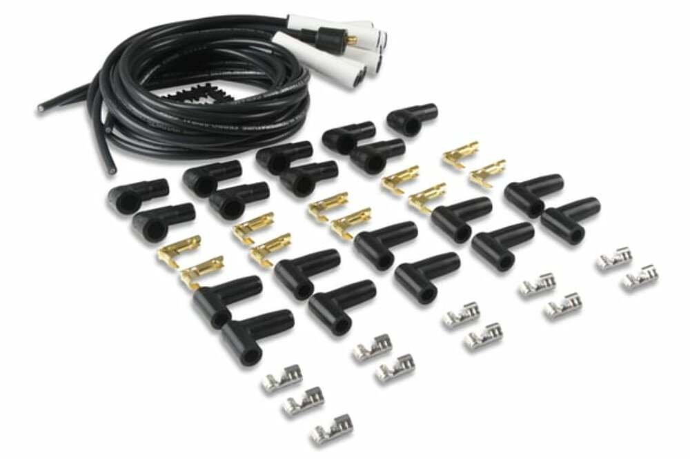 Spark Plug Wire Set - Universal - 180 Deg White Ceramic Boots - 9000C