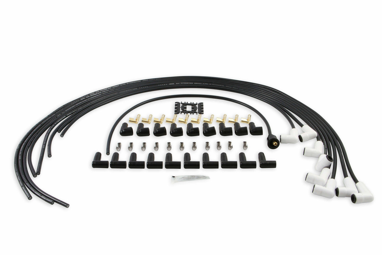 Spark Plug Wire Set - Universal - 90 Deg White Ceramic Boots - 9001C