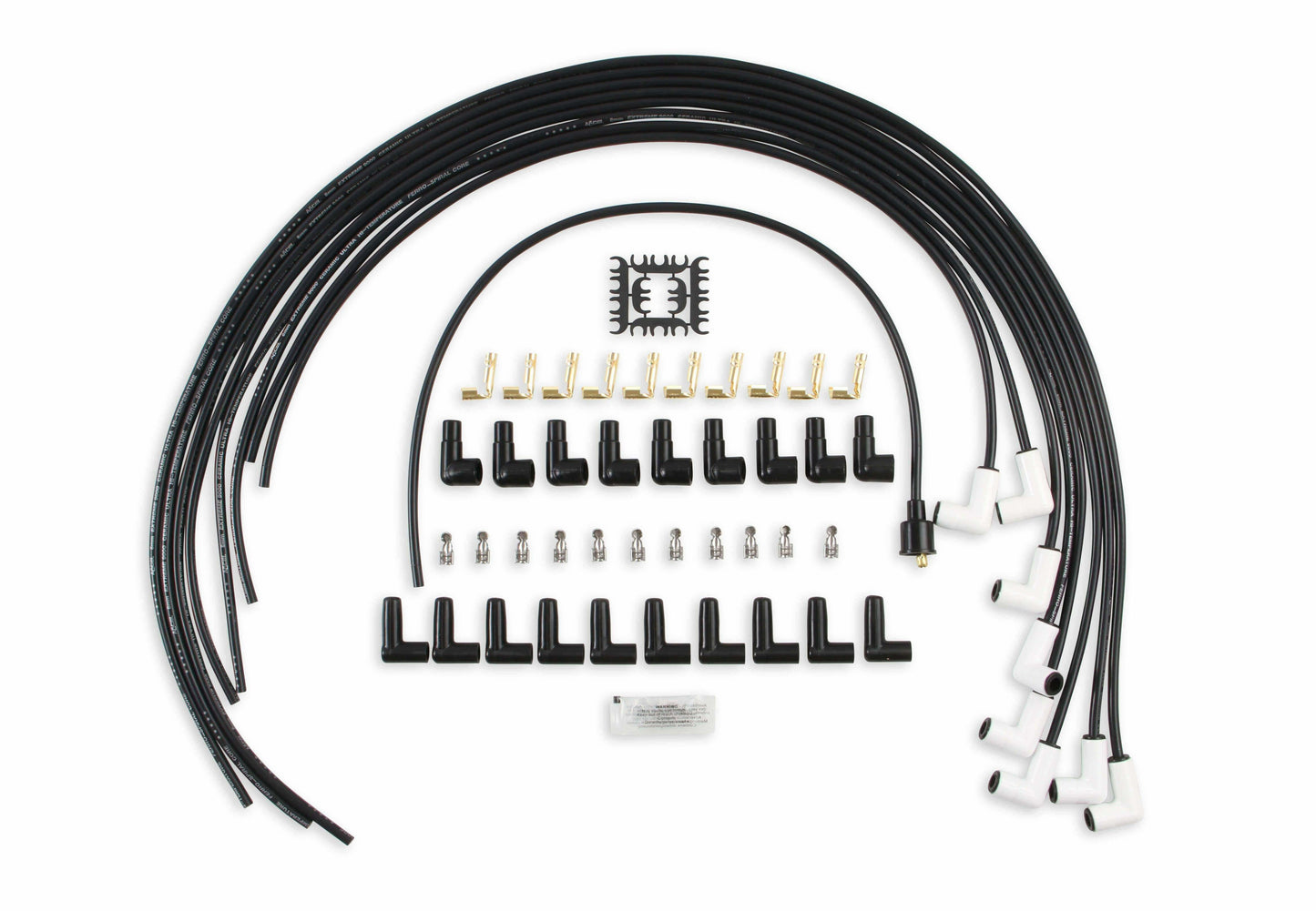Spark Plug Wire Set - Universal - 90 Deg White Ceramic Boots - 9001C