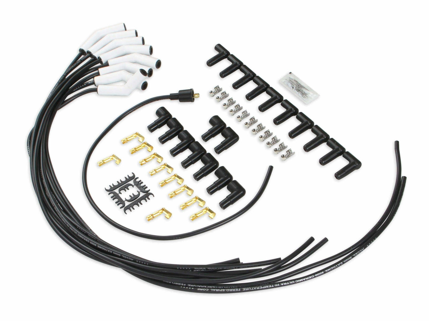 Spark Plug Wire Set - Universal - 135 Deg White Ceramic Boots - 9002C
