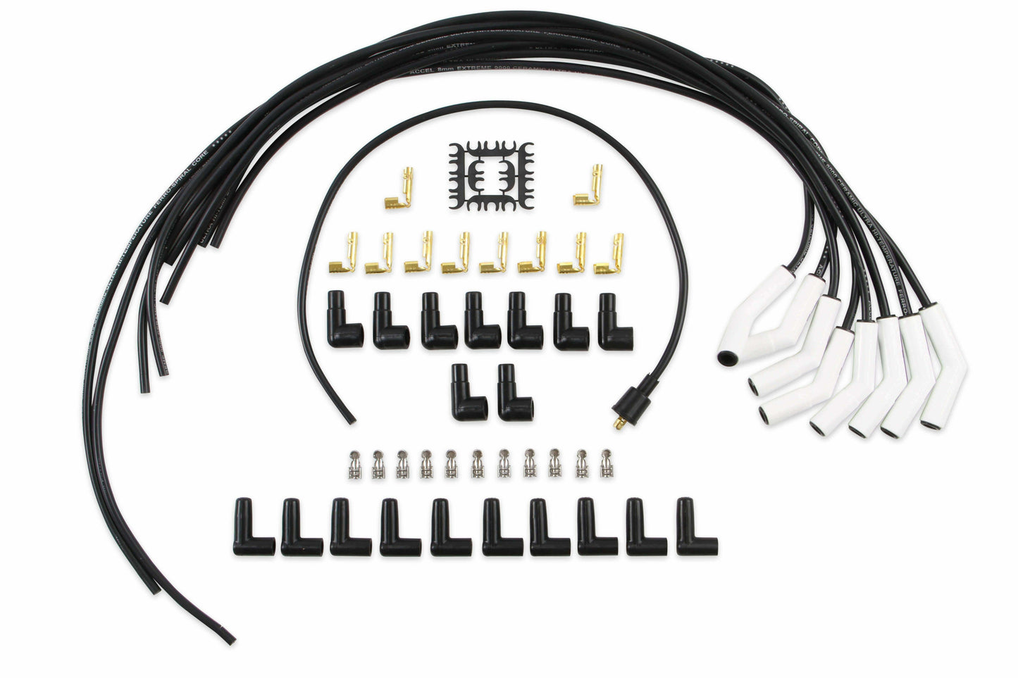 Spark Plug Wire Set - Universal - 135 Deg White Ceramic Boots - 9002C