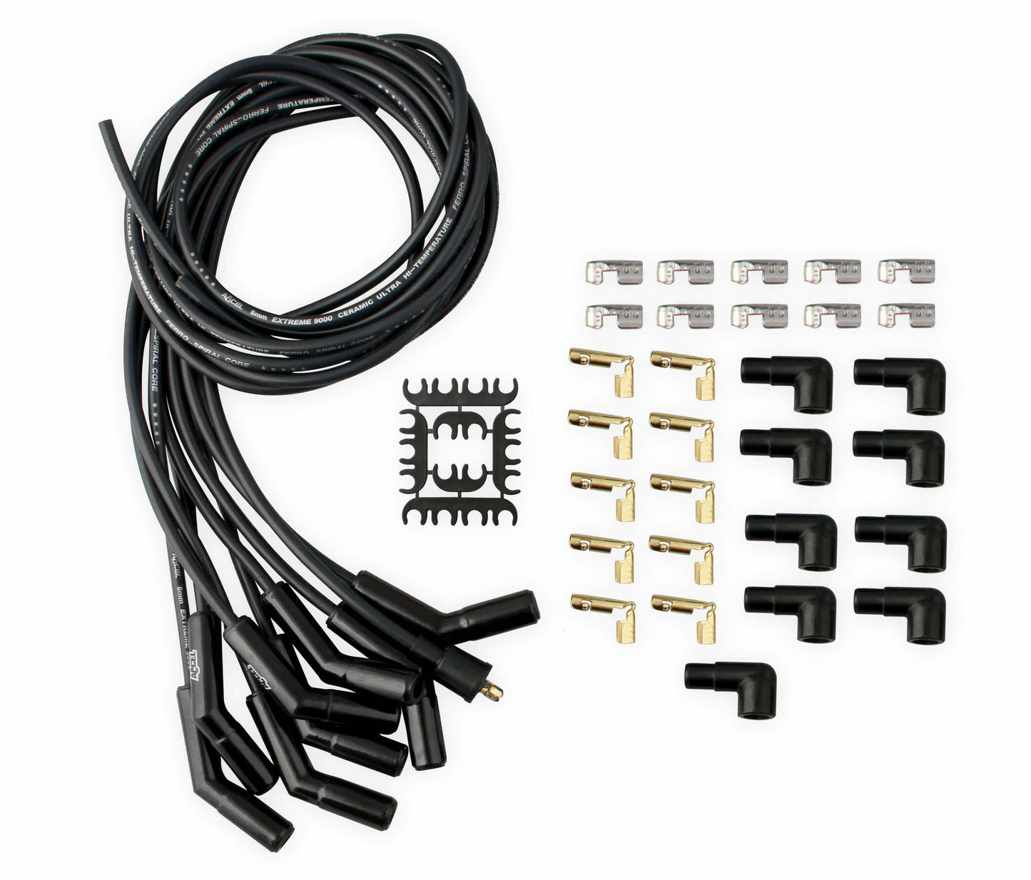 Spark Plug Wire Set - Universal - 135 Deg Black Ceramic Boots - 9002CK