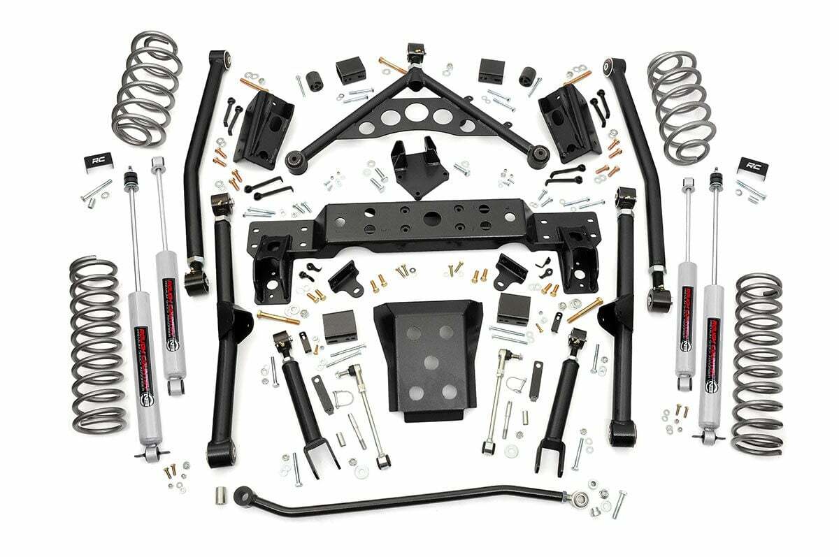 Fits Jeep Grand Cherokee WJ 4WD (1999-2004) 4 Inch Lift Kit; Long Arm; 90820