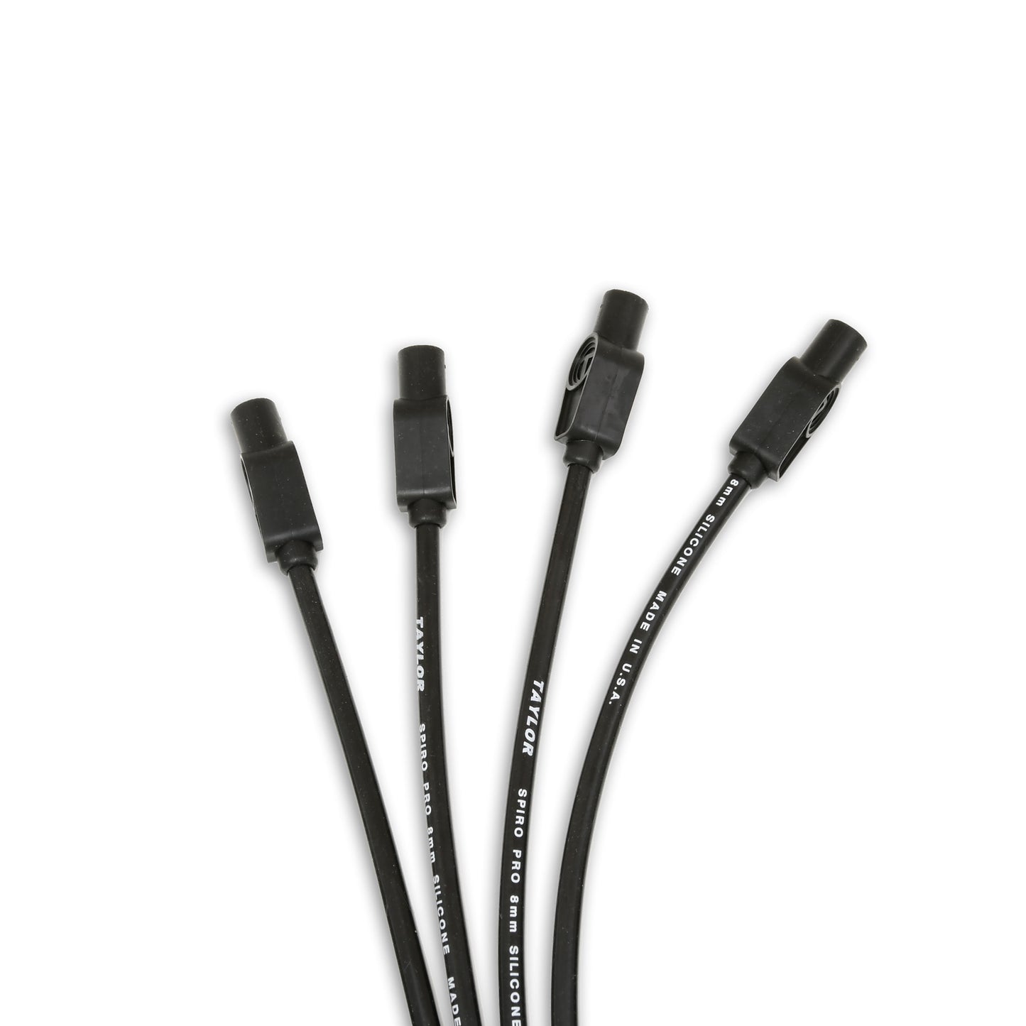 Spark Plug Wire Set Universal 8mm Silicone Spiro Pro 180? 350 ohm/ft Black 73035
