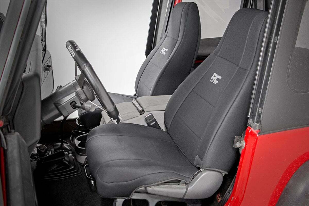 Fits Jeep Wrangler YJ 4WD (1987-1990) Seat Covers; Front and Rear; 91008