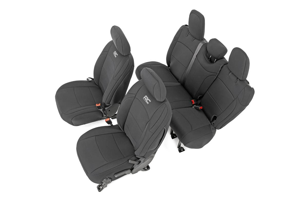 Fits Jeep Wrangler Unlimited 4WD (2018-2024) Seat Covers; Front and Rear; 91010
