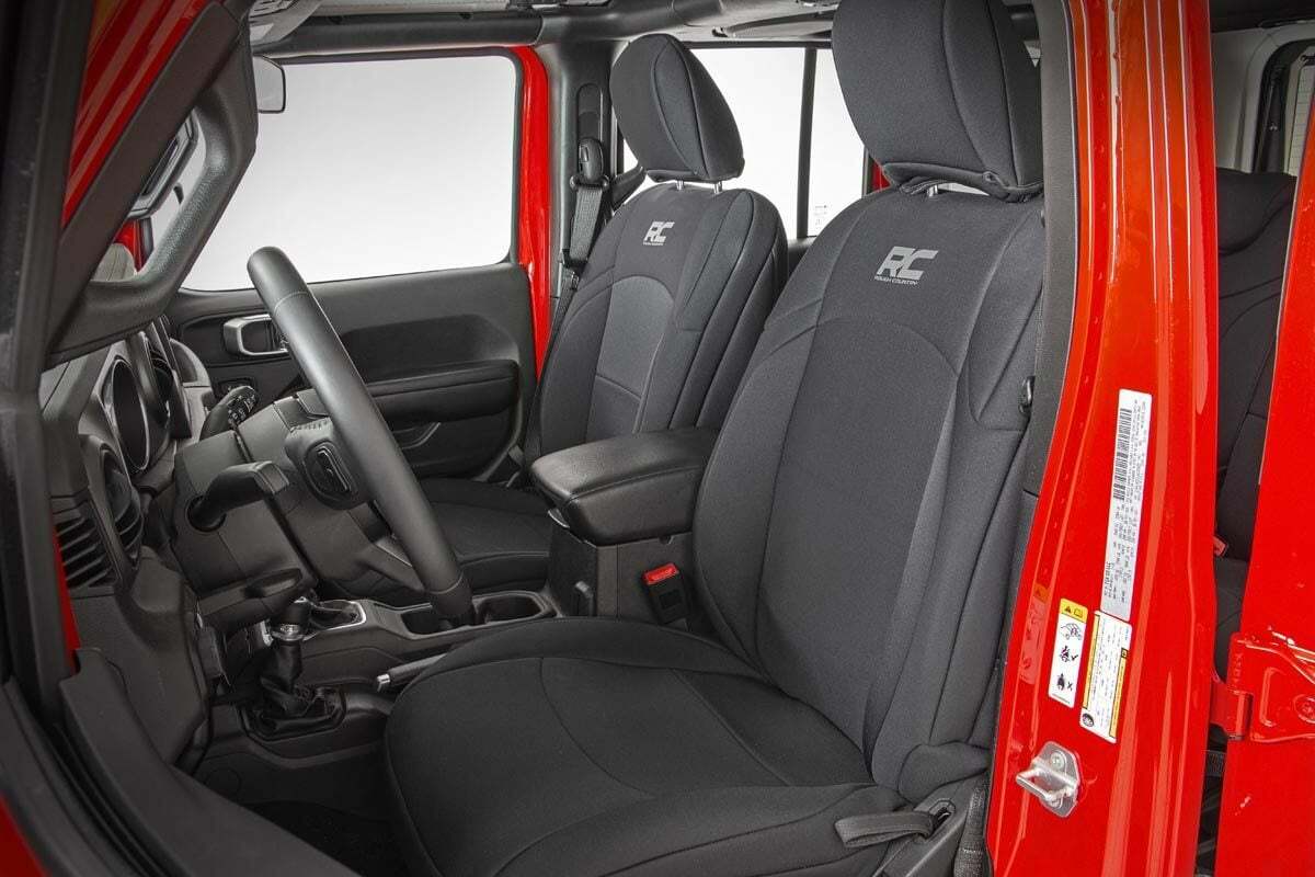 Fits Jeep Wrangler Unlimited 4WD (2018-2024) Seat Covers; Front and Rear; 91010