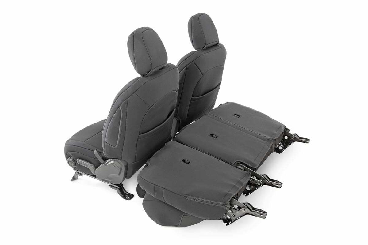 Fits Jeep Wrangler Unlimited 4WD (2018-2024) Seat Covers; Front and Rear; 91010