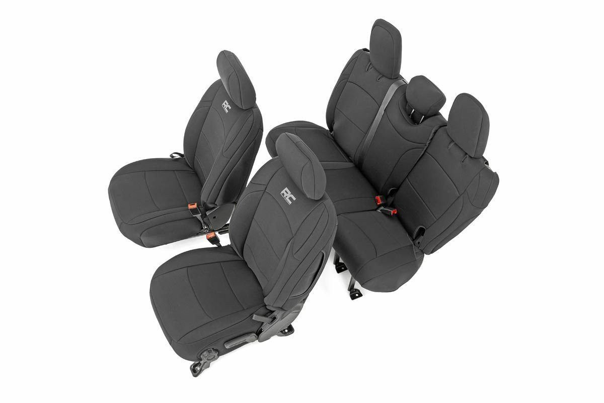 Fits Wrangler Unlimited 4WD(18-24) Seat Covers Front and Rear w/ Armrest 91012