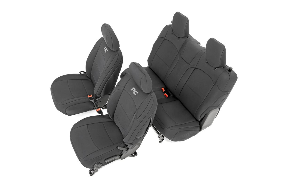 Fits Jeep Wrangler JL 4WD (2018-2024) Seat Covers; Front and Rear; 91020