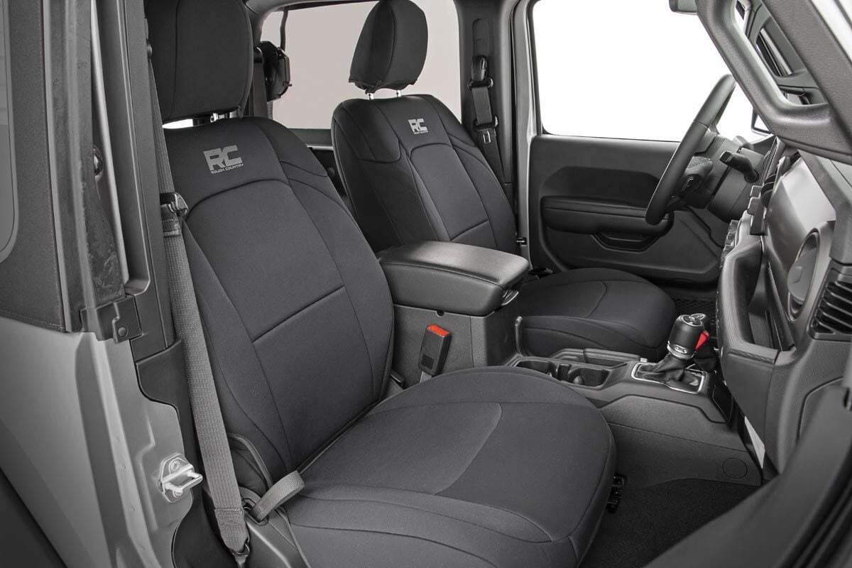 Fits Jeep Wrangler JL 4WD (2018-2024) Seat Covers; Front and Rear; 91020